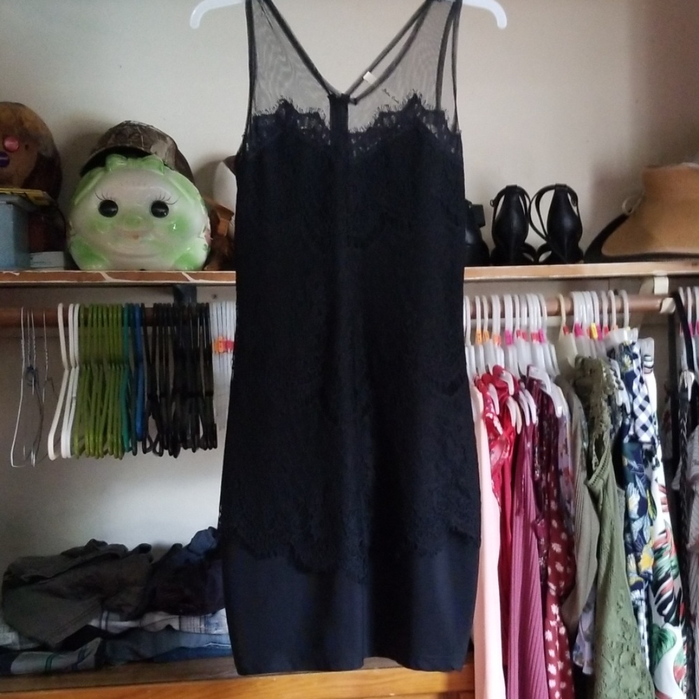 Black lace cocktail dress